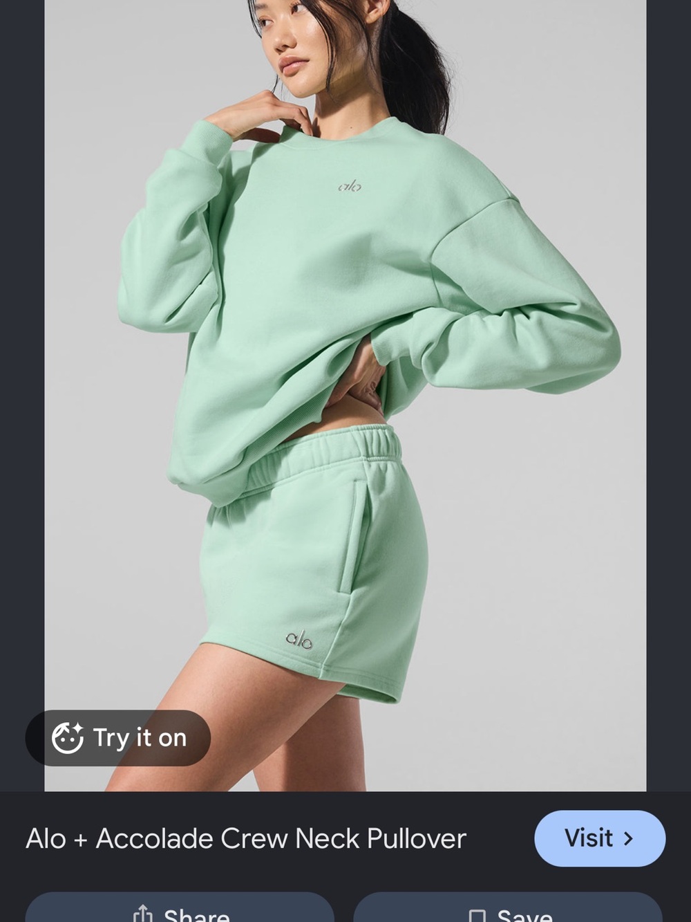 ALO Yoga Mint Green Accolade Shorts